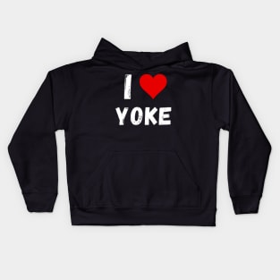 I love Yoke - I heart Yoke Kids Hoodie